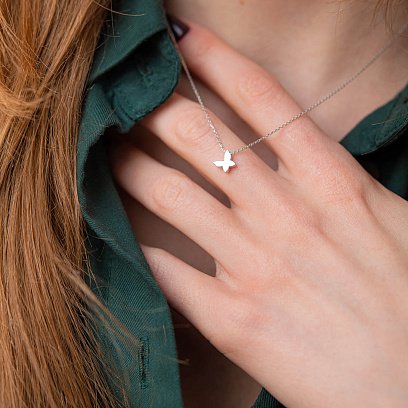 Кольє "Метелик" у білому золоті кол02148 №2