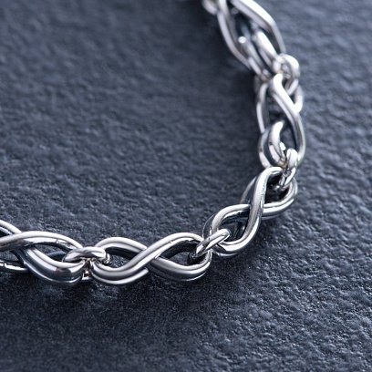 Чоловічий срібний браслет "Нескінченність" 141655 №3