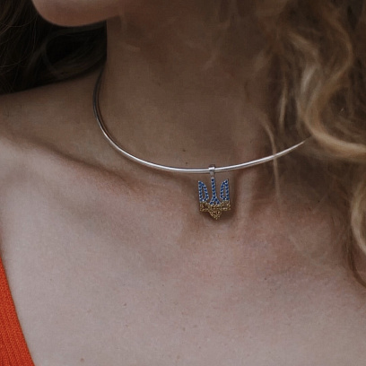 Серебряное колье - чокер (трансформер) 1100N №14