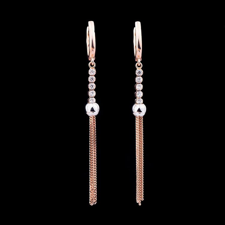 Золотые серьги с фианитами с02747 от ювелирного магазина Оникс - 1