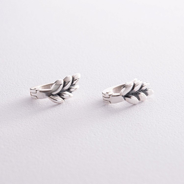 Срібні сережки "Колосок пшениці" 123284 від ювелірного магазину Онікс - 2