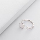 Серебряное кольцо с цветком и сердечком 112163 от ювелирного магазина Оникс
