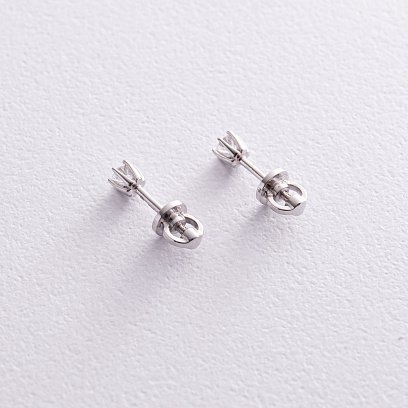 Золотые серьги - пусеты с бриллиантами 331611121 №5