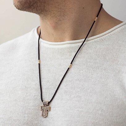 Ювелирный шнурок с золотой застежкой 7608000 №2