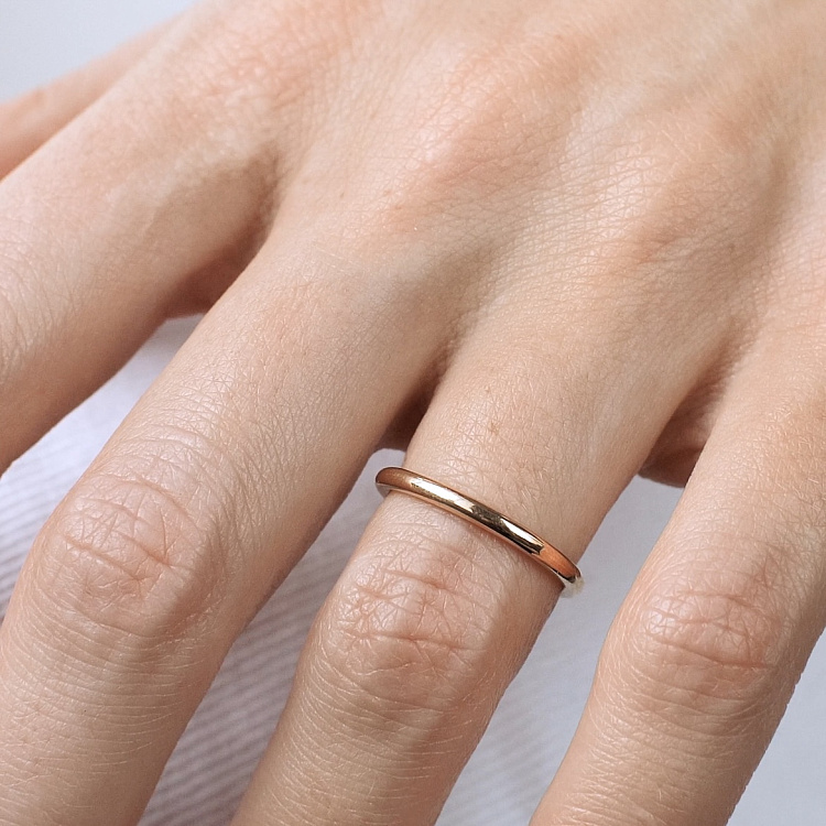 Тонкое кольцо "Минимализм" в красном золоте обр00342 от ювелирного магазина Оникс - 7
