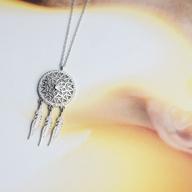 Серебряное колье "Ловец снов" (фианит) 18645 от ювелирного магазина Оникс - 3