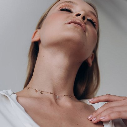 Золотое колье Клевера кол01520 №4