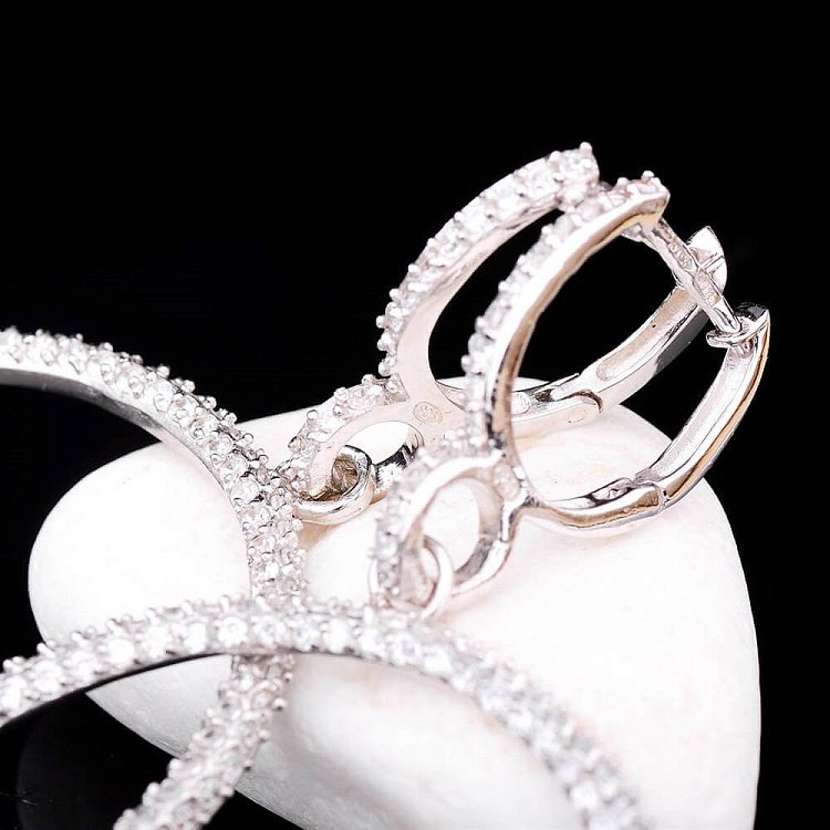 Серебряные серьги кольца 121129 от ювелирного магазина Оникс - 4