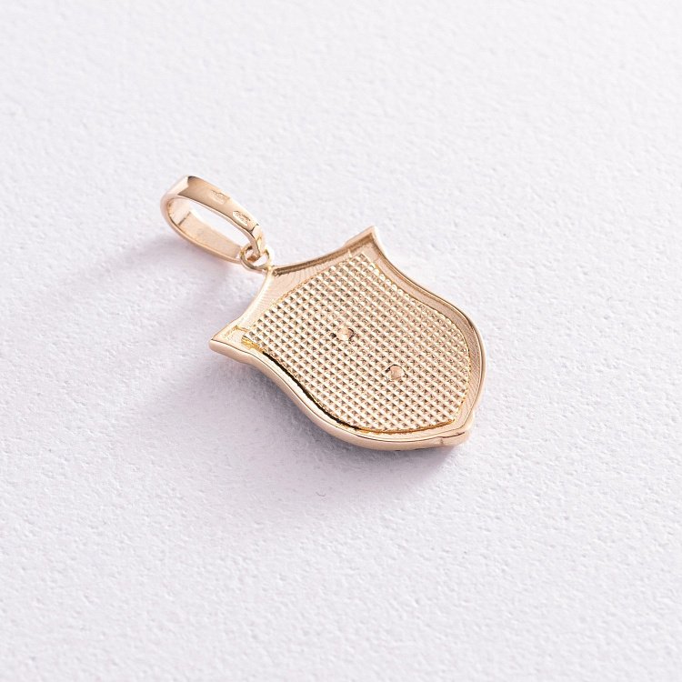 Золота підвіска "Щит з хрестом" (чорніння) п03660 від ювелірного магазину Онікс - 2