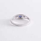 Золотое кольцо с синим сапфиром и бриллиантами C01021R от ювелирного магазина Оникс - 4