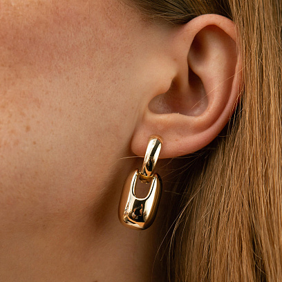 Сережки "Nicoletta" у жовтому золоті с09151 №3