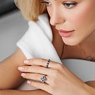 Золотое кольцо "Клевер" (бриллианты, сапфиры) R01608mi от ювелирного магазина Оникс - 1