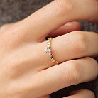 Золотое помолвочное кольцо c сердечками (фианит) к07643 от ювелирного магазина Оникс - 5