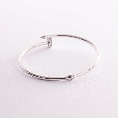 Браслет "Цвях" у білому золоті (фіаніти) б05172 №5