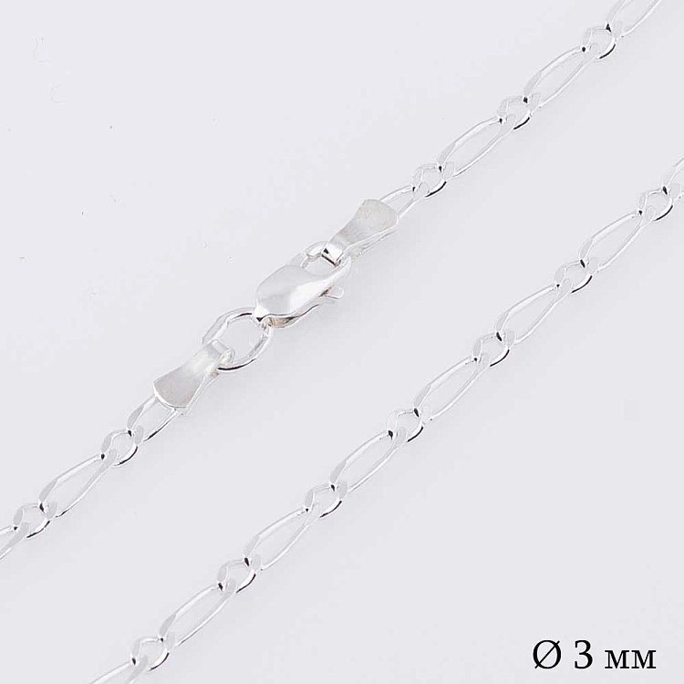 Серебряная цепочка плетение Фигаро 1+1 Б010993 Серебряная цепочка плетение Фигаро 1+1 Б010993 от ювелирного магазина Оникс