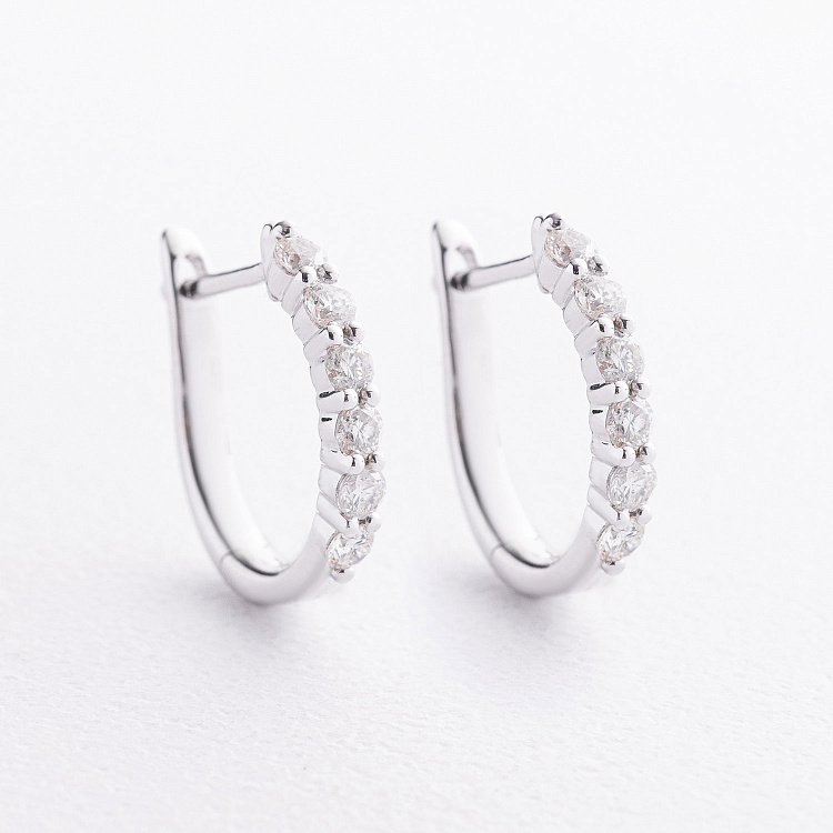 Сережки в білому золоті (діаманти) сб0708ca від ювелірного магазину Онікс