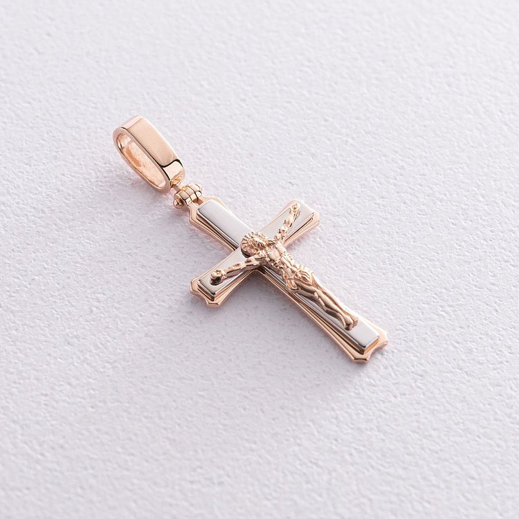 ﻿Золотий православний хрест "Розп'яття. Спаси і Збережи"  250077 від ювелірного магазину Онікс