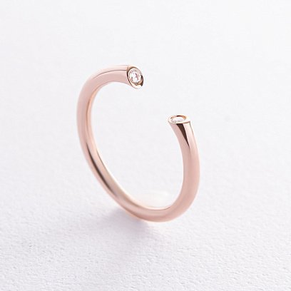 Кольцо "Джолин" в красном золоте (фианиты) к07494 №4