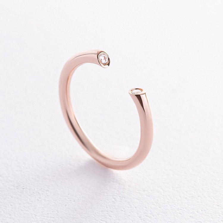 Кольцо "Джолин" в красном золоте (фианиты) к07494 от ювелирного магазина Оникс - 5