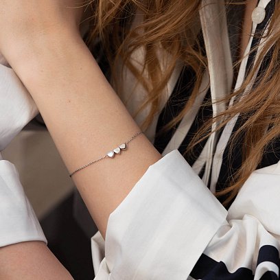 Серебряный браслет "Сердечки" 905-00885 №4