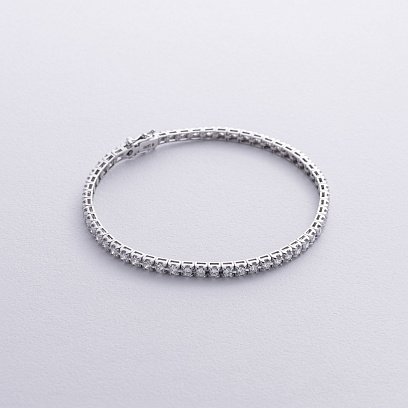 Браслет Теніс у білому золоті з білими діамантами 539721221