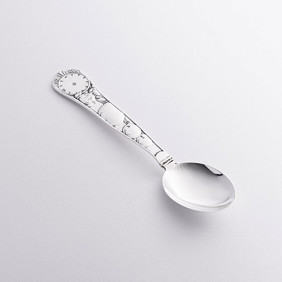 Серебряная чайная ложка "Девочка с шариками" (метрика рождения) 6343-B