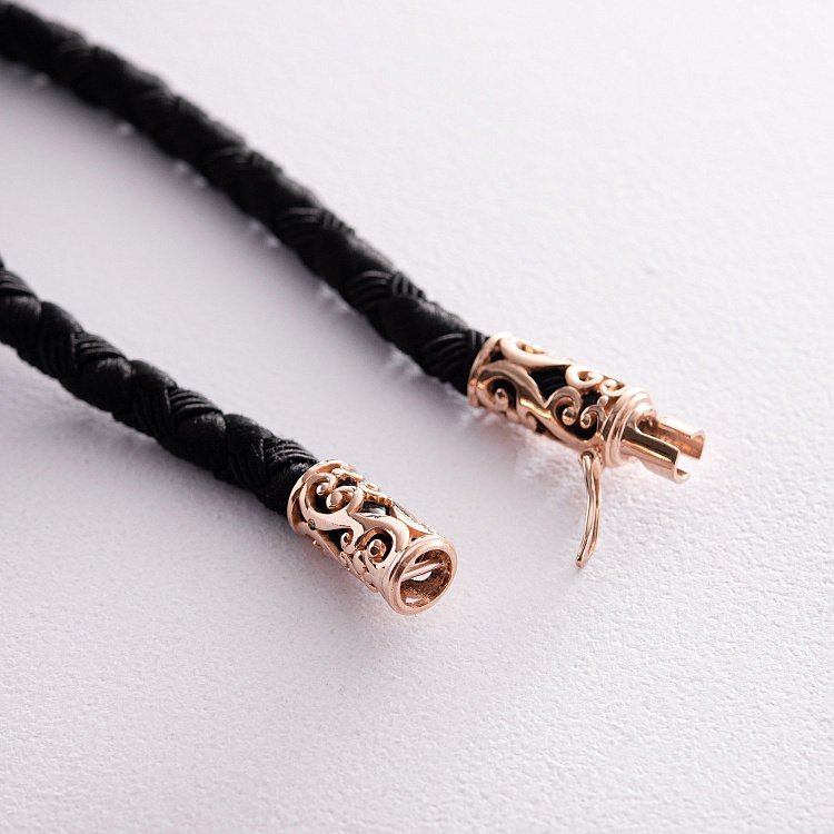 Ювелірний шовковий шнурок із золотою застібкою л0015 від ювелірного магазину Онікс - 2