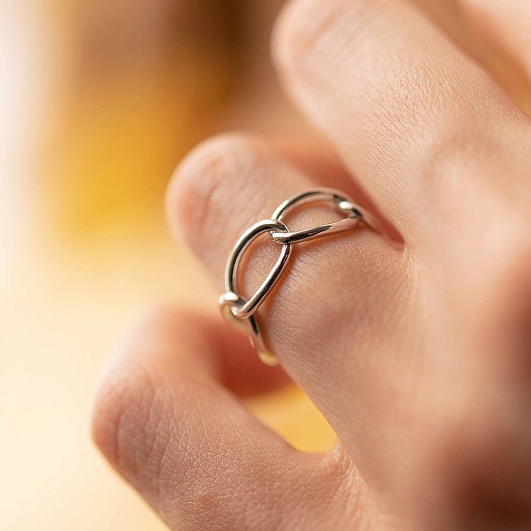 Кольцо "Цепочка" в серебре 7054 от ювелирного магазина Оникс - 5