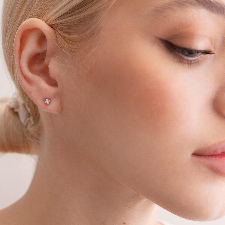 Золоті сережки - пусети 2 в 1 з діамантами 327271121 від ювелірного магазину Онікс - 8