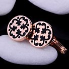 Золоті запонки з візерунком (емаль) зап00018 от ювелирного магазина Оникс