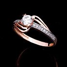 Золотое помолвочное кольцо с фианитами к03834 от ювелирного магазина Оникс - 6