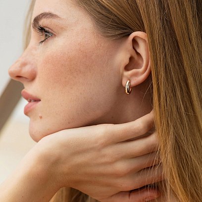 Золотые серьги с бриллиантами 312452421 №2