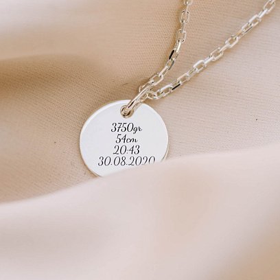 Серебряный кулон "Мой малыш" (метрика рождения) 132724метр №3