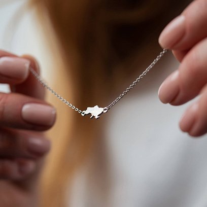 Серебряный браслет "Карта Украины" 2092 №5