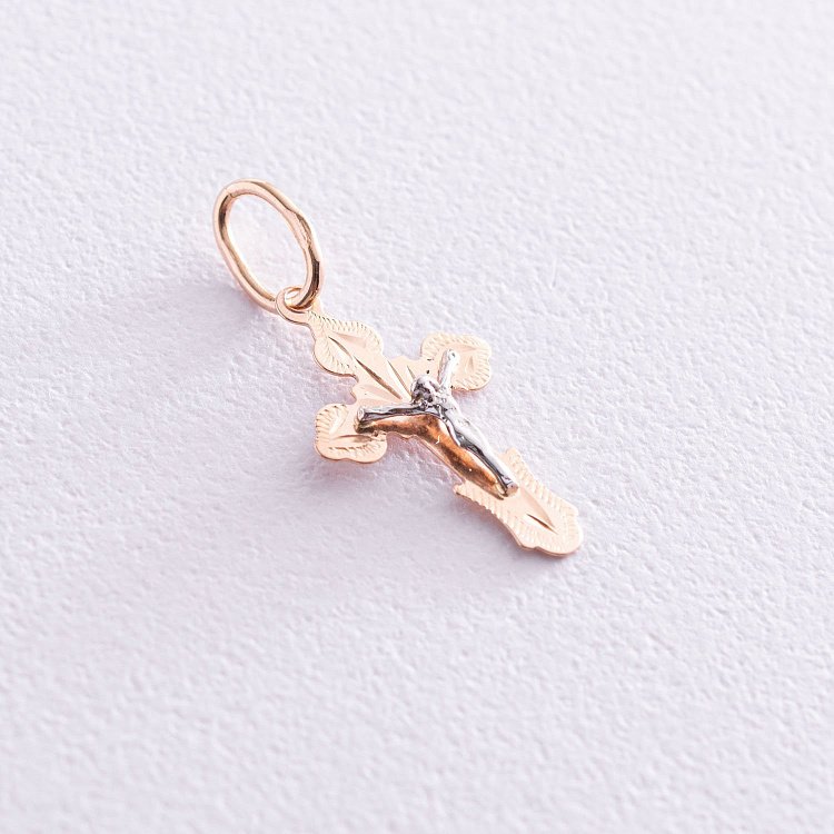 Золотий православний хрестик з розп'яттям п01632 від ювелірного магазину Онікс