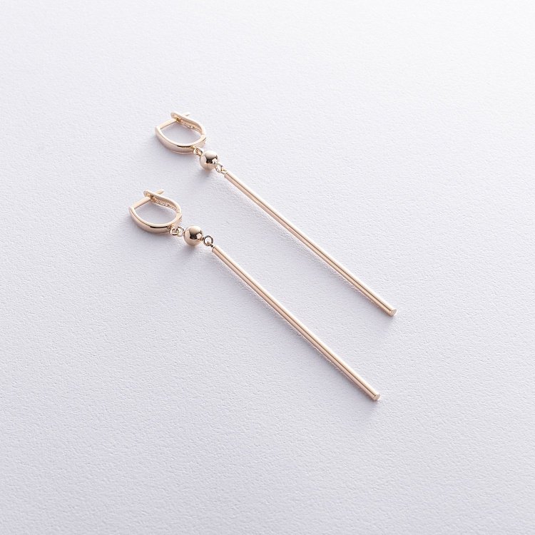 Золоті сережки на англійській застібці с08605 від ювелірного магазину Онікс - 1