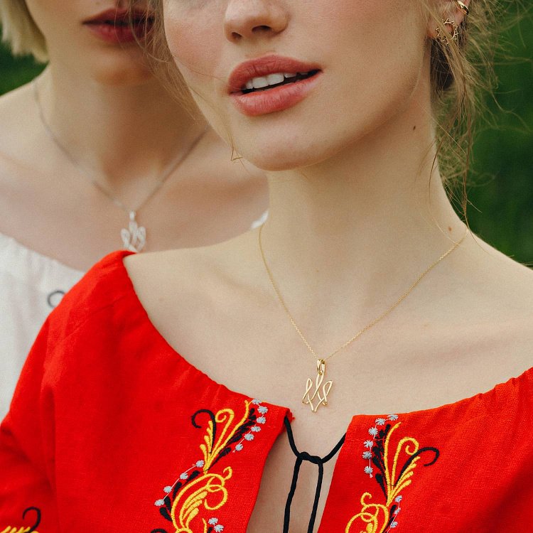 Золотой кулон "Герб Украины - Тризуб" п03686 от ювелирного магазина Оникс - 7