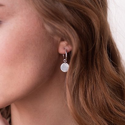 Срібні сережки 2 в 1 з монетками 122862 №2