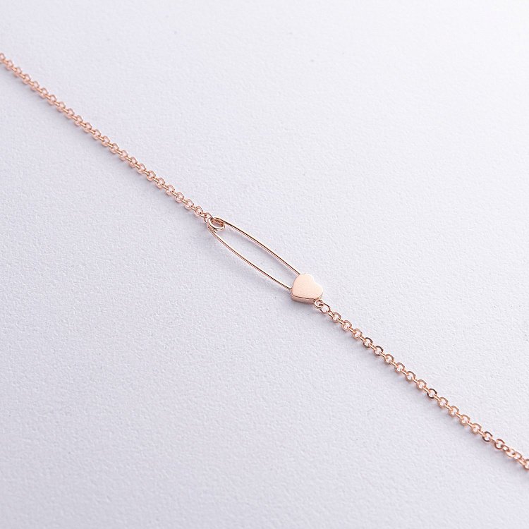 Браслет "Шпилька із сердечком" у червоному золоті б05447 від ювелірного магазину Онікс - 5