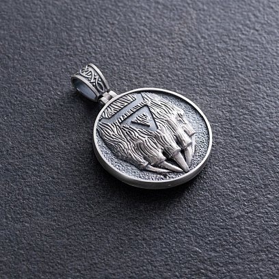 Серебряный кулон "Медведь. Лапа медведя" 1200 №5
