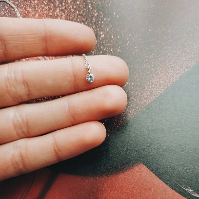 Срібне кольє "Крапля дощу" 181006 №11