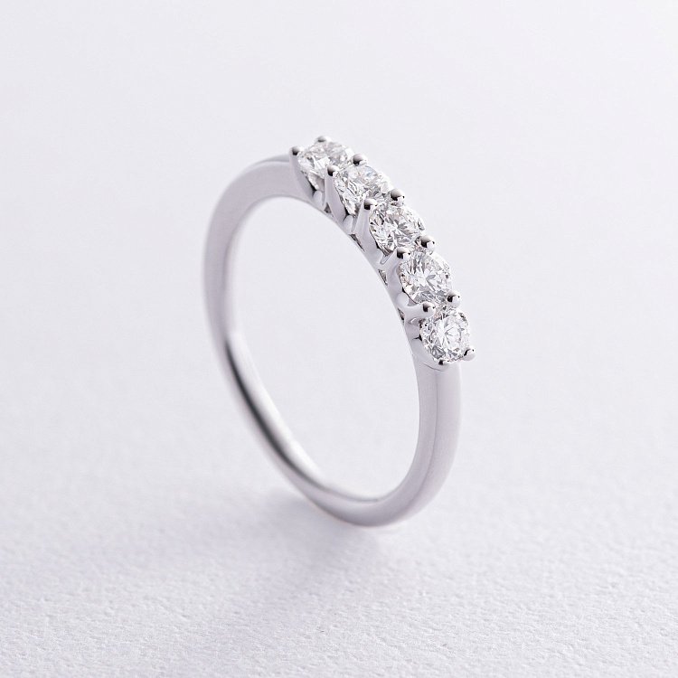 Каблучка в білому золоті з діамантами кб0492cha від ювелірного магазину Онікс