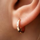 Золоті сережки - кільця з діамантами 310842421 от ювелирного магазина Оникс - 3