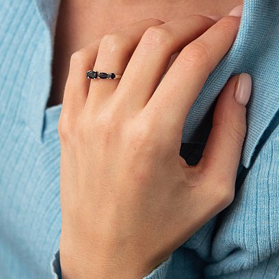 Серебряное кольцо с синтетическими сапфирами 1722/1р-HSPH №2