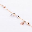 Золотий браслет "Серце і конюшина" з фіанітами б02369 от ювелирного магазина Оникс - 2