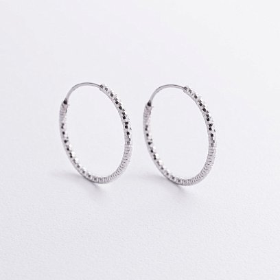 Сережки - кільця у сріблі (2.4 см) 122960