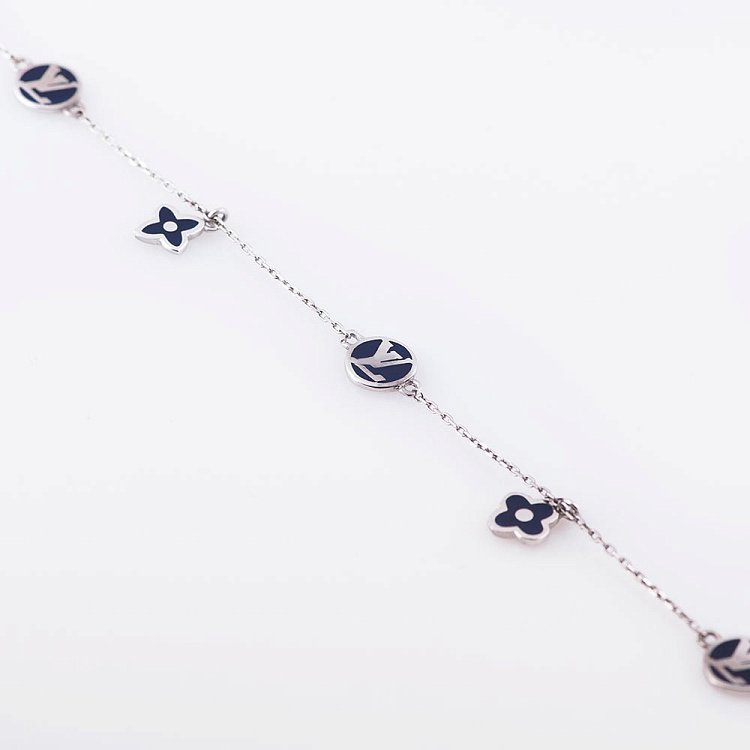 Золотой браслет "Клевер" на ногу с эмалью б01914 от ювелирного магазина Оникс - 1