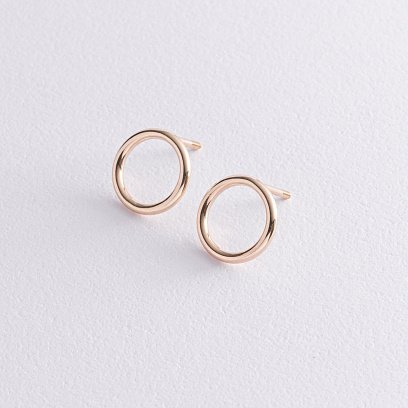 Золотые серьги "Круговорот" (1.25 см) с06694 №7