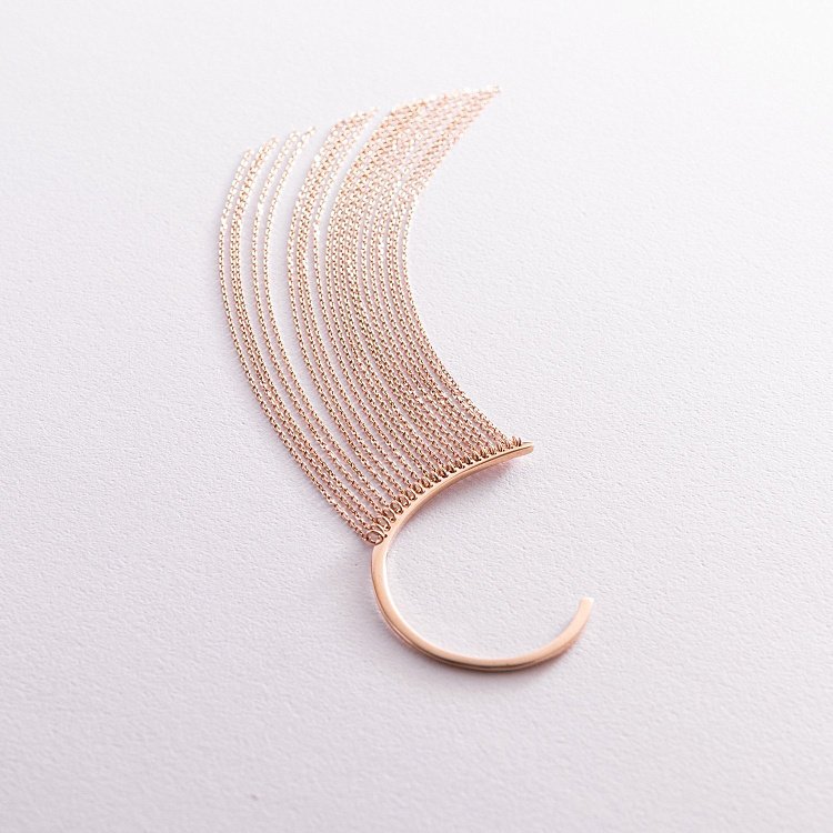 Сережка - каффа "Неповторність" в червоному золоті с07559 від ювелірного магазину Онікс - 4