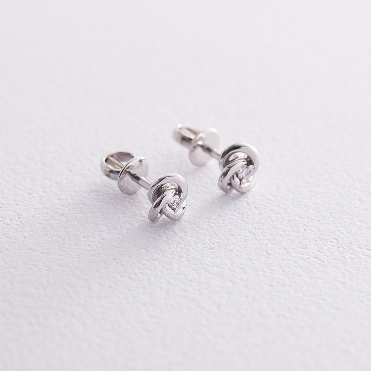 Серьги - пусеты с бриллиантами в белом золоте сбд2-149 от ювелирного магазина Оникс - 1